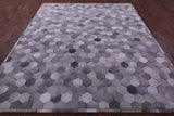 Grey Natural Cowhide Hand Stitched Patchwork Rug - 8' 0" X 10' 0"