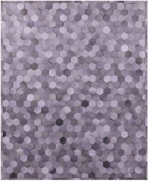 Grey Natural Cowhide Hand Stitched Patchwork Rug - 8' 0" X 10' 0"