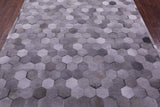 Grey Natural Cowhide Hand Stitched Patchwork Rug - 6' 0" X 9' 0"