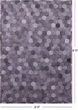 Grey Natural Cowhide Hand Stitched Patchwork Rug - 6' 0" X 9' 0"