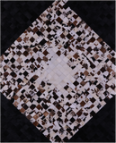 Brown & White & Black Natural Cowhide Hand Stitched Patchwork Rug - 8' 0" X 10' 0"