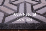 Grey & White Natural Cowhide Hand Stitched Patchwork Rug - 8' 0" X 10' 0"