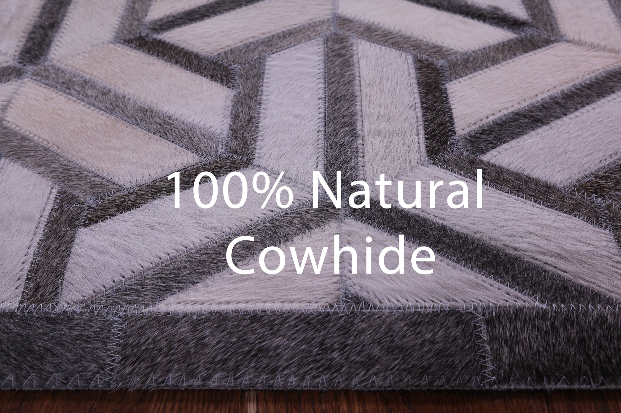 Grey & White Natural Cowhide Hand Stitched Patchwork Rug - 8' 0" X 10' 0"