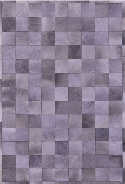 Grey Natural Cowhide Hand Stitched Patchwork Rug - 6' 0" X 9' 0"