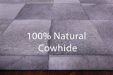 Grey Natural Cowhide Hand Stitched Patchwork Rug - 6' 0" X 9' 0"