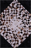 Brown & White & Black Natural Cowhide Hand Stitched Patchwork Rug - 6' 0" X 9' 0"