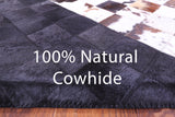 Brown & White & Black Natural Cowhide Hand Stitched Patchwork Rug - 6' 0" X 9' 0"