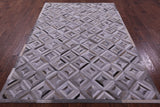 Grey & White Natural Cowhide Hand Stitched Patchwork Rug - 6' 0" X 9' 0"