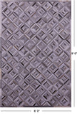 Grey & White Natural Cowhide Hand Stitched Patchwork Rug - 6' 0" X 9' 0"
