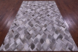 Grey & White Natural Cowhide Hand Stitched Patchwork Rug - 6' 0" X 9' 0"