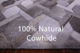 Grey & White Natural Cowhide Hand Stitched Patchwork Rug - 6' 0" X 9' 0"