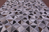 Grey Natural Cowhide Hand Stitched Patchwork Rug - 9' 0" X 12' 0"