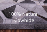 Grey Natural Cowhide Hand Stitched Patchwork Rug - 9' 0" X 12' 0"