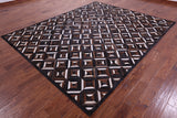 Brown Natural Cowhide Hand Stitched Patchwork Rug - 8' 0" X 10' 0"