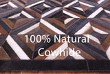 Brown Natural Cowhide Hand Stitched Patchwork Rug - 8' 0" X 10' 0"