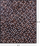 Brown Natural Cowhide Hand Stitched Patchwork Rug - 8' 0" X 10' 0"