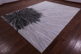 Brown & White Natural Cowhide Hand Stitched Patchwork Rug - 9' 0" X 12' 0"