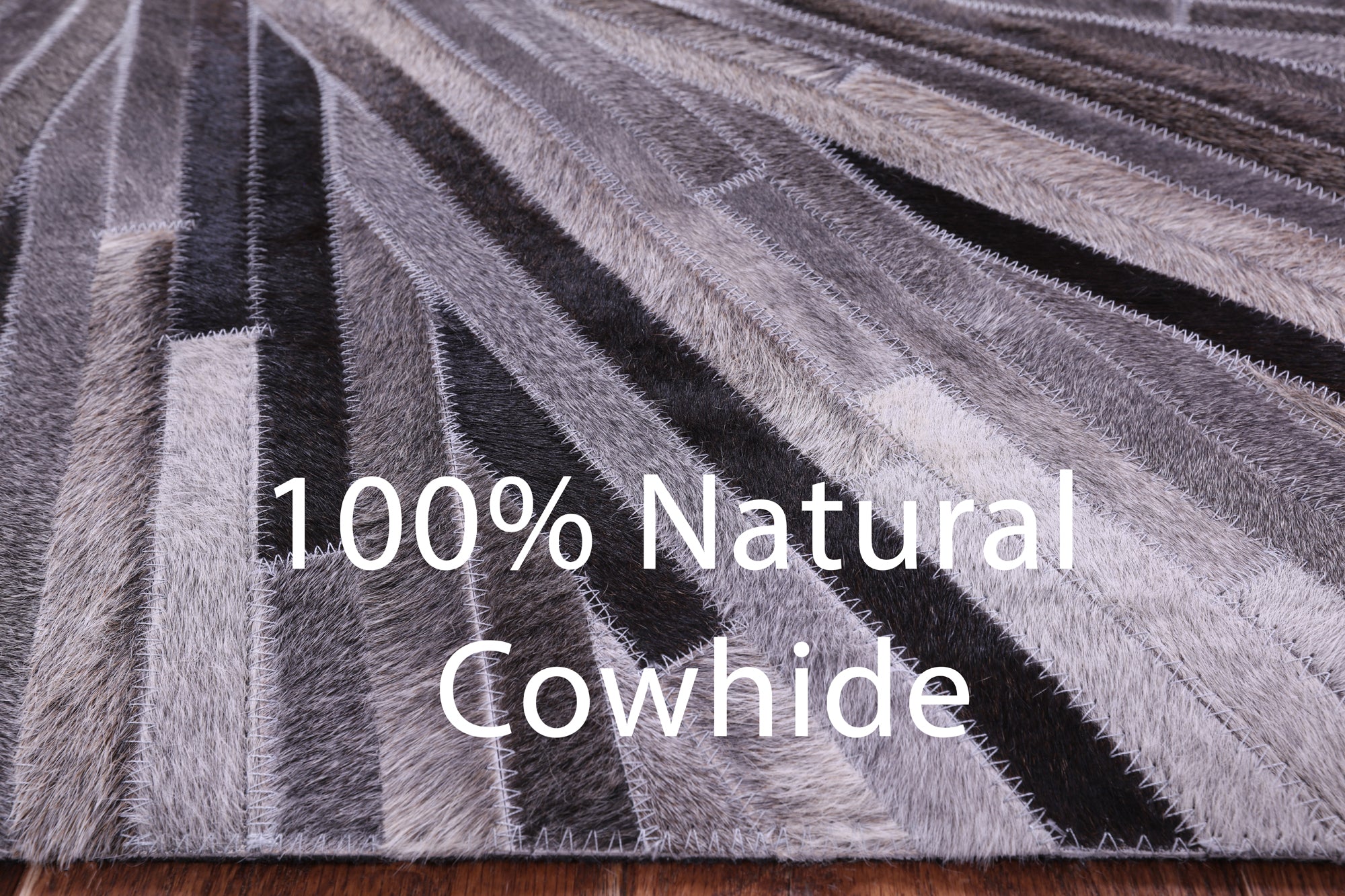 Brown & White Natural Cowhide Hand Stitched Patchwork Rug - 9' 0" X 12' 0"