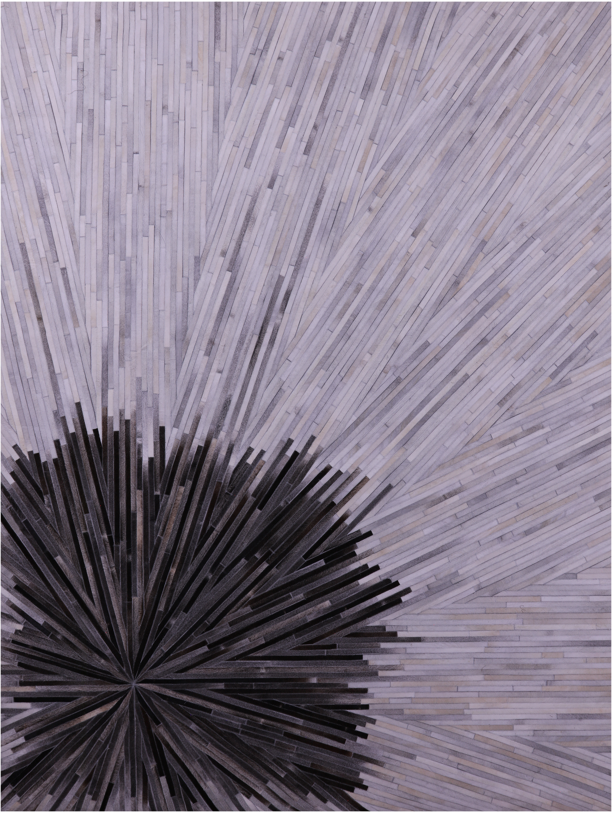 Brown & White Natural Cowhide Hand Stitched Patchwork Rug - 9' 0" X 12' 0"