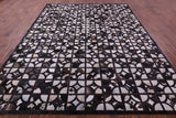 Brown & White Natural Cowhide Hand Stitched Patchwork Rug - 9' 0" X 12' 0"