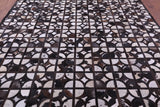 Brown & White Natural Cowhide Hand Stitched Patchwork Rug - 9' 0" X 12' 0"