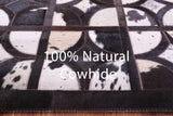 Brown & White Natural Cowhide Hand Stitched Patchwork Rug - 9' 0" X 12' 0"
