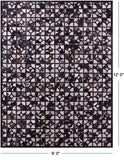 Brown & White Natural Cowhide Hand Stitched Patchwork Rug - 9' 0" X 12' 0"