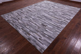 Grey Brickwork Natural Cowhide Hand Stitched Patchwork Rug - 9' 0" X 12' 0"