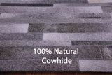 Grey Brickwork Natural Cowhide Hand Stitched Patchwork Rug - 9' 0" X 12' 0"