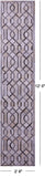 Grey & White Natural Cowhide Hand Stitched Patchwork Runner Rug - 2' 6" X 12' 0"