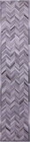 Grey Chevron Natural Cowhide Hand Stitched Patchwork Runner Rug - 2' 6" X 12' 0"