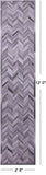 Grey Chevron Natural Cowhide Hand Stitched Patchwork Runner Rug - 2' 6" X 12' 0"