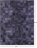 Black Natural Cowhide Hand Stitched Patchwork Rug - 9' 0" X 12' 0"