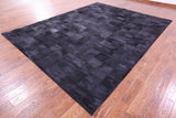Black Natural Cowhide Hand Stitched Patchwork Rug - 9' 0" X 12' 0"