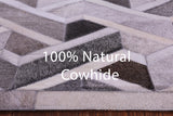 Grey Natural Cowhide Hand Stitched Patchwork Runner Rug - 2' 6" X 12' 0"