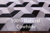 Black & White Natural Cowhide Hand Stitched Patchwork Rug - 9' 0" X 12' 0"