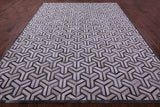 Grey & White Natural Cowhide Hand Stitched Patchwork Rug - 9' 0" X 12' 0"