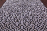 Grey & White Natural Cowhide Hand Stitched Patchwork Rug - 9' 0" X 12' 0"