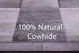 Grey Natural Cowhide Hand Stitched Patchwork Runner Rug - 2' 6" X 12' 0"