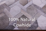 Grey & White Natural Cowhide Hand Stitched Patchwork Runner Rug - 2' 6" X 12' 0"