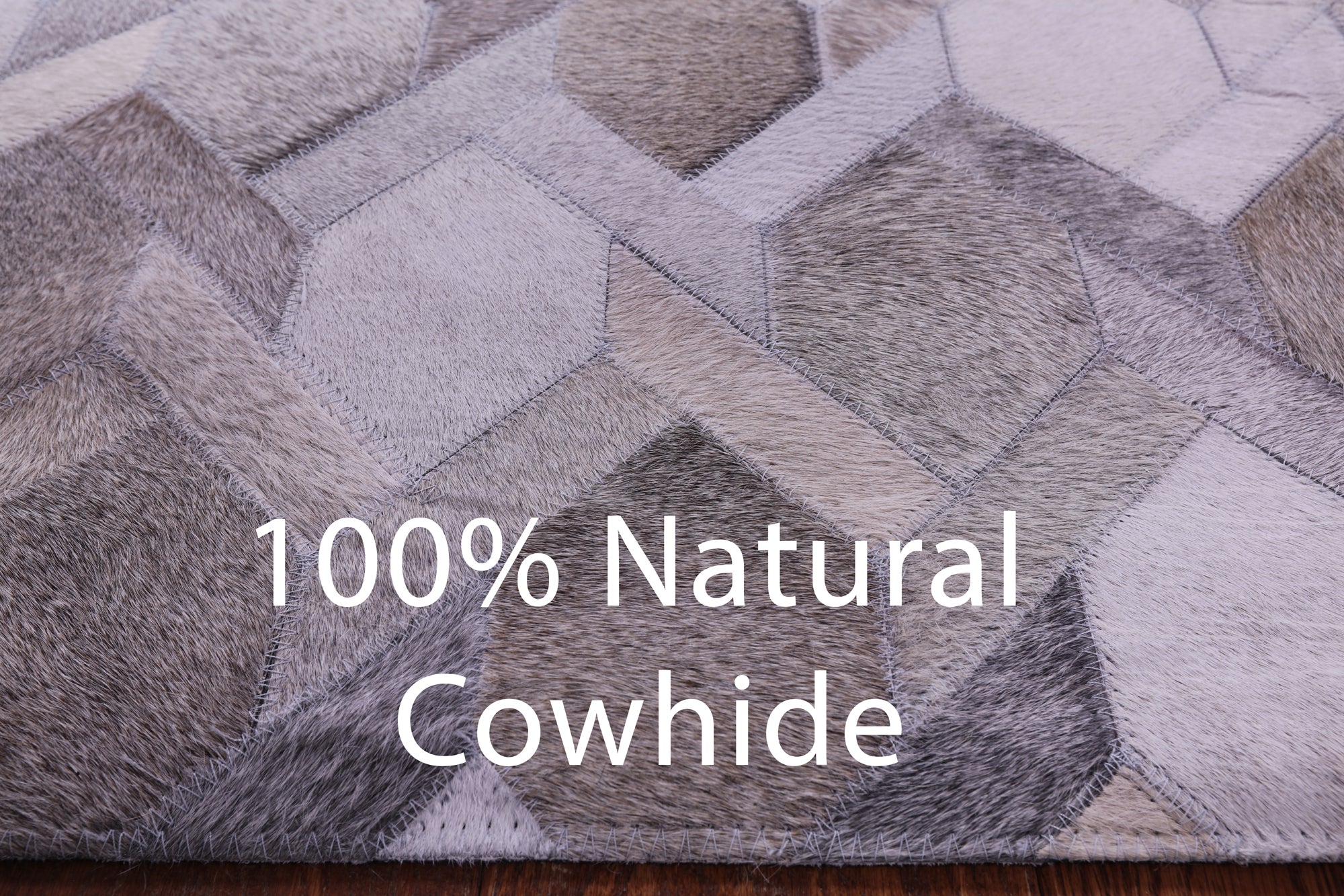 Grey & White Natural Cowhide Hand Stitched Patchwork Runner Rug - 2' 6" X 12' 0"