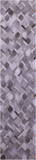 Grey & White Natural Cowhide Hand Stitched Patchwork Runner Rug - 2' 6" X 12' 0"