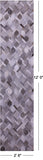 Grey & White Natural Cowhide Hand Stitched Patchwork Runner Rug - 2' 6" X 12' 0"