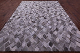 Grey & White Natural Cowhide Hand Stitched Patchwork Rug - 9' 0" X 12' 0"
