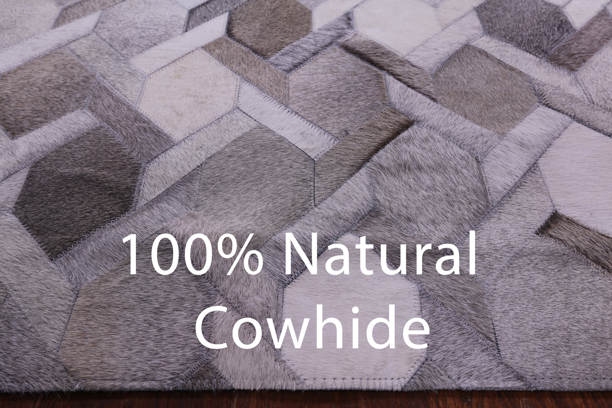 Grey & White Natural Cowhide Hand Stitched Patchwork Rug - 9' 0" X 12' 0"