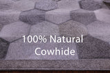 Grey Natural Cowhide Hand Stitched Patchwork Runner Rug - 2' 6" X 12' 0"