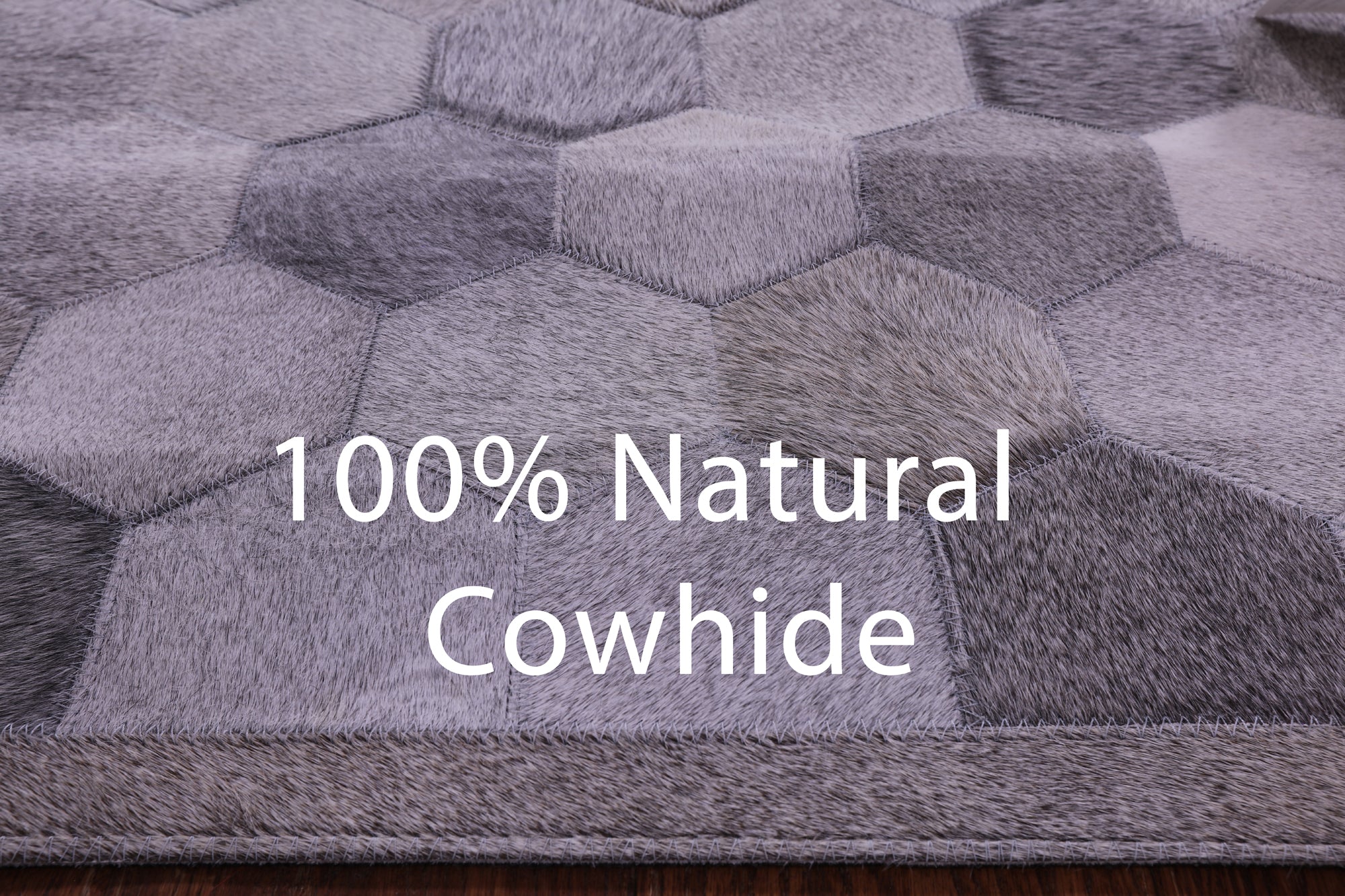 Grey Natural Cowhide Hand Stitched Patchwork Runner Rug - 2' 6" X 12' 0"