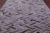 Grey Natural Cowhide Hand Stitched Patchwork Rug - 9' 0" X 12' 0"