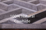 Grey Natural Cowhide Hand Stitched Patchwork Rug - 9' 0" X 12' 0"