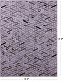 Grey Natural Cowhide Hand Stitched Patchwork Rug - 9' 0" X 12' 0"